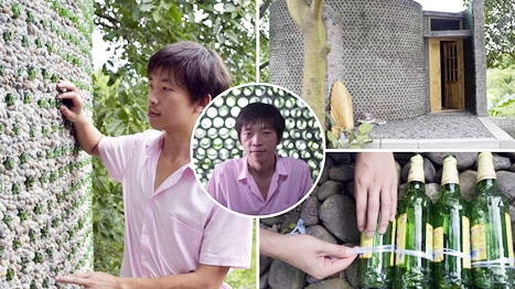 Làm nhà từ 8.500 vỏ chai bia