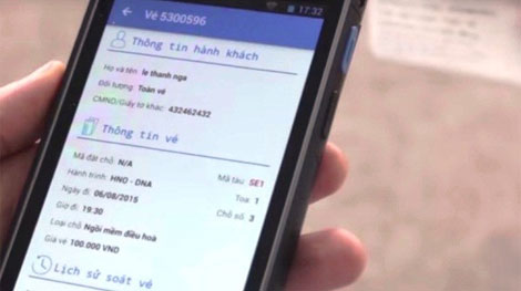 Đặt mua vé tàu qua thiết bị di động