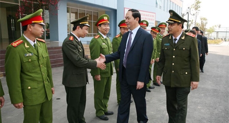 Bộ trưởng Trần Đại Quang kiểm tra tình hình ANTT tại Nam Định