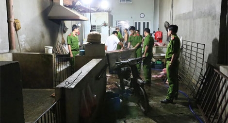 Lò giết mổ heo trái phép sử dụng mộc lăn kiểm dịch giả