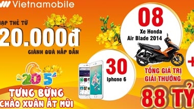 Vietnamobile khuyến mại khủng tới 88 tỉ đồng dịp Tết Ất Mùi