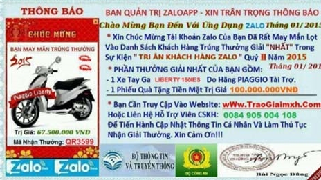 Mất tiền oan từ chiêu lừa qua Zalo