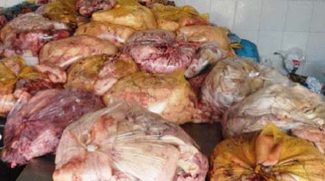 Nửa tấn nội tạng động vật 'bốc mùi' chuẩn bị đưa vào quán ăn