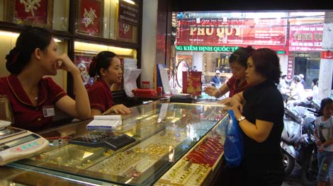 Giá vàng giảm theo khủng hoảng Hy Lạp