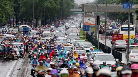Hà Nội sẽ còn phải đối mặt với tình trạng trời mưa là ùn tắc 