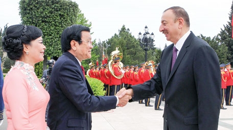 Chủ tịch nước Trương Tấn Sang hội đàm với Tổng thống Azerbaijan Ilham Alyev