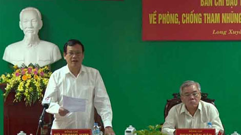 Ban Chỉ đạo phòng, chống tham nhũng TW làm việc tại An Giang