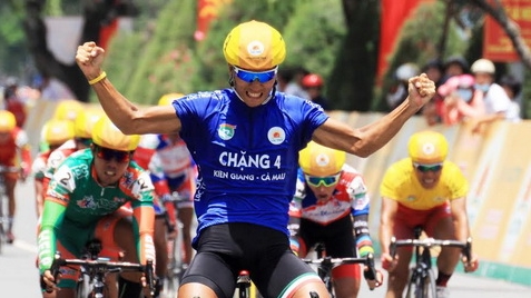 Phạm Phát Đạt chiến thắng chặng 6 - giải xe đạp Đồng bằng sông Cửu Long