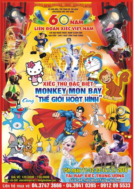 Chương trình xiếc Khỉ đặc biệt mừng xuân Bính Thân