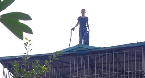 Giải cứu đối tượng “ngáo đá” nhảy múa hơn 10 tiếng trên nóc nhà