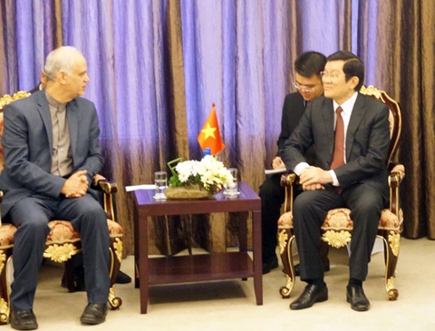 Chủ tịch nước Trương Tấn Sang gặp Chủ tịch Hội Hữu nghị Iran – Việt Nam