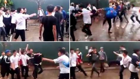 Răn đe 2 thanh niên cổ vũ học sinh ‘hỗn chiến’ để tung clip lên mạng