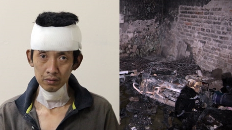 Chém chị gái, hành hung chị dâu rồi phóng hoả đốt nhà