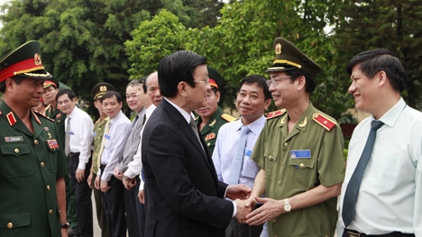 Chủ tịch nước Trương Tấn Sang thăm và làm việc tại Học viện Quốc phòng