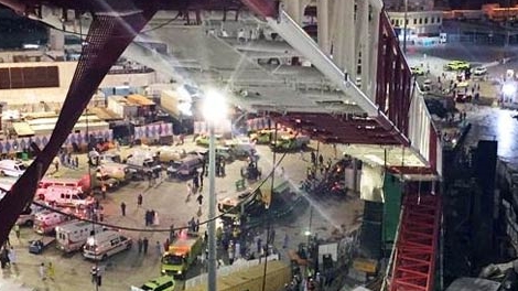 Sập cần cẩu tại Arab Saudi, 107 người thiệt mạng