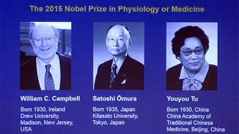Công bố giải Nobel Y học 2015