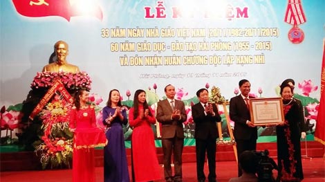 Ngành Giáo dục Hải Phòng được tặng Huân chương Độc lập hạng Nhì