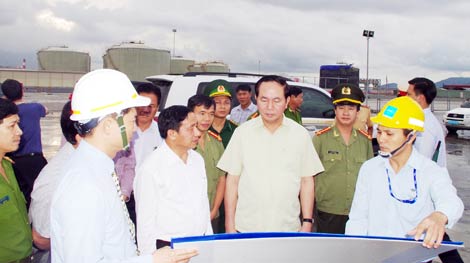 Bộ trưởng Trần Đại Quang kiểm tra công tác tại Hà Tĩnh