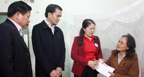 Hội Chữ thập đỏ Việt Nam thăm, tặng quà Tết cho 100 hộ dân có hoàn cảnh khó khăn