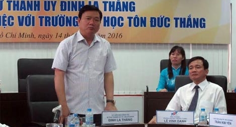Bí thư Đinh La Thăng làm việc với trường ĐH Tôn Đức Thắng