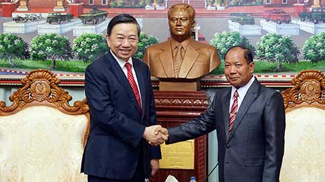 Bộ trưởng Tô Lâm thăm và làm việc tại CHDCND Lào