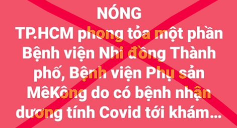 Thông tin Bệnh viện Nhi đồng bị phong tỏa là không chính xác
