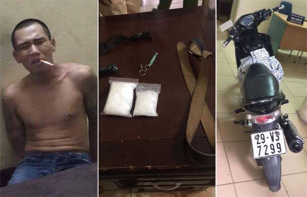 Vứt xe giữa đường rồi "ôm" heroin bỏ chạy