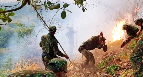 Cháy 6ha rừng khu vực Núi Cấm