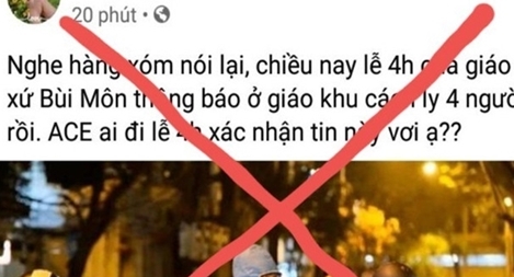 Thông tin 4 người bị cách ly ở giáo xứ Bùi Môn là sai sự thật