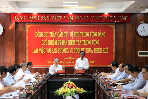 Bí thư Trung ương Đảng làm việc với Ban Thường vụ Tỉnh ủy Thừa Thiên Huế