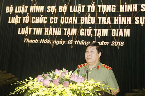 Công an Thanh Hóa tập huấn các Bộ luật và Luật mới