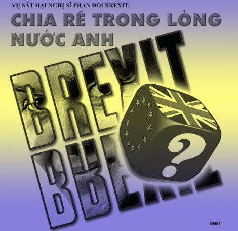 Vụ sát hại Nghị sĩ phản đối Brexit: Chia rẽ trong lòng nước Anh