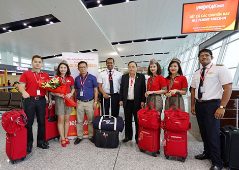 Vietjet chào mừng chuyến bay đầu tiên Hà Nội-Siem Reap