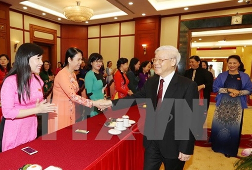 Tổng Bí thư Nguyễn Phú Trọng gặp mặt Nhóm nữ đại biểu Quốc hội khóa XIV