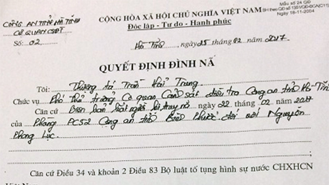 Quyết định đình nã Hà Công Khánh