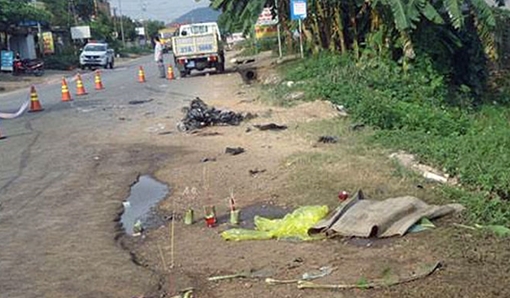 Xe tải lấn đường tông xe máy, một cán bộ công an tử nạn