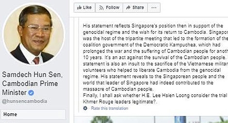 Phát ngôn của Thủ tướng Singapore là xúc phạm sự hy sinh của quân tình nguyện Việt Nam