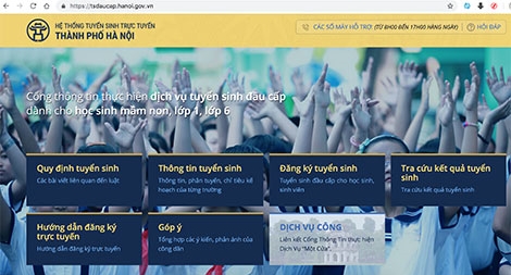 Hà Nội tuyển sinh trực tuyến vào các lớp đầu cấp đến hết ngày 9-7