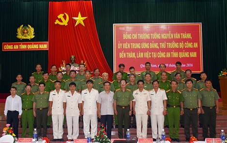 Thứ trưởng Nguyễn Văn Thành thăm và làm việc tại Công an Quảng Nam