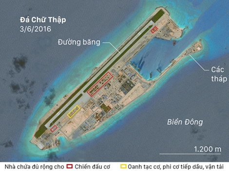 Ảnh vệ tinh tố Trung Quốc thất hứa, vẫn quân sự hóa Biển Đông