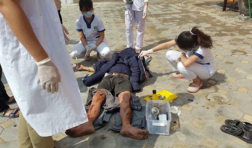 Thùng phuy nổ như bom hất bay thợ hàn ở Linh Đàm