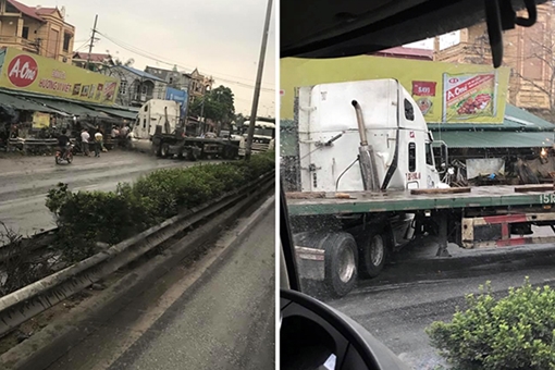 Container mất lái lao vào chợ, tiểu thương bỏ chạy tán loạn