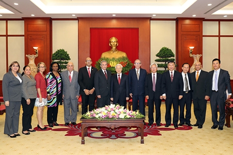 Tổng Bí thư Nguyễn Phú Trọng tiếp Đoàn đại biểu Đảng Cộng sản Cuba