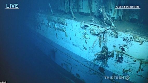Cận cảnh xác tàu chiến Mỹ bị Nhật đánh chìm trong thế chiến II