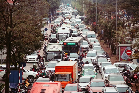 Tắc đường kinh hoàng ngày cận Tết ở Hà Nội