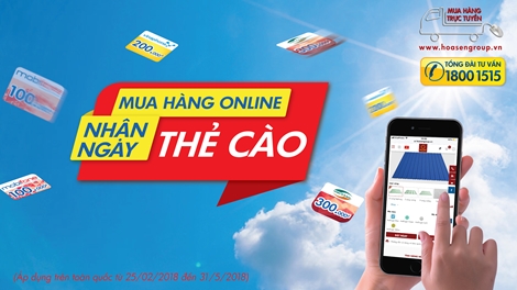 Mua hàng online – nhận ngay thẻ cào cùng Tập đoàn Hoa Sen