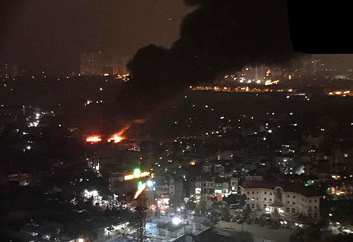 Lại xảy ra cháy lớn ở Tân Triều, Hà Nội