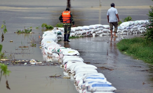 Hà Nội căng mình đắp bao cát chống tràn đê sông Bùi 