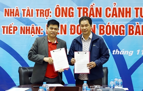 Liên đoàn Bóng bàn Việt Nam nhận 500 triệu tiền tài trợ