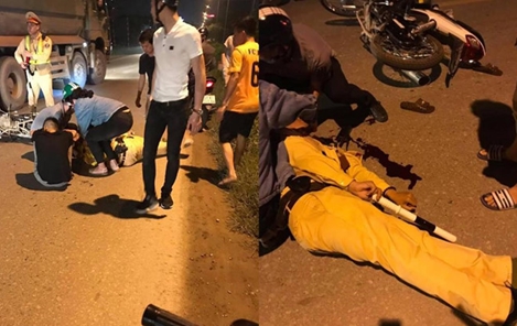 Thiếu tá CSGT bị tông ngã khi đang giữ xe vi phạm